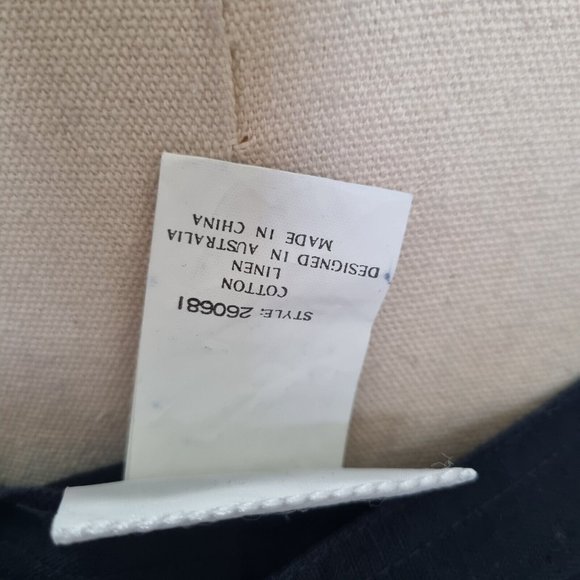 Katies Navy Blue Linen Blend Button Down Midi Skirt Vintage 90s Size 16 - Picture 8 of 9